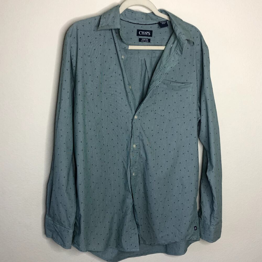 Chaps Easy Care Stretch Button Up Size Medium